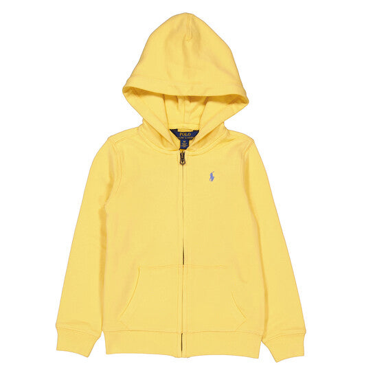 Original Polo Ralph Lauren Girls Empire Yellow Pony Embroidered Terry Zip-Up Hoodie, Size 6X