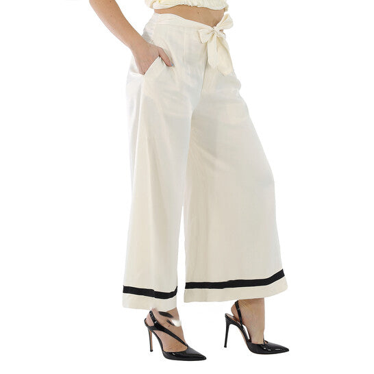 Original Polo Ralph Lauren White Satin Wide Leg Pants