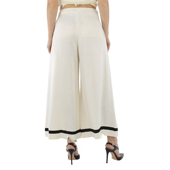 Original Polo Ralph Lauren White Satin Wide Leg Pants