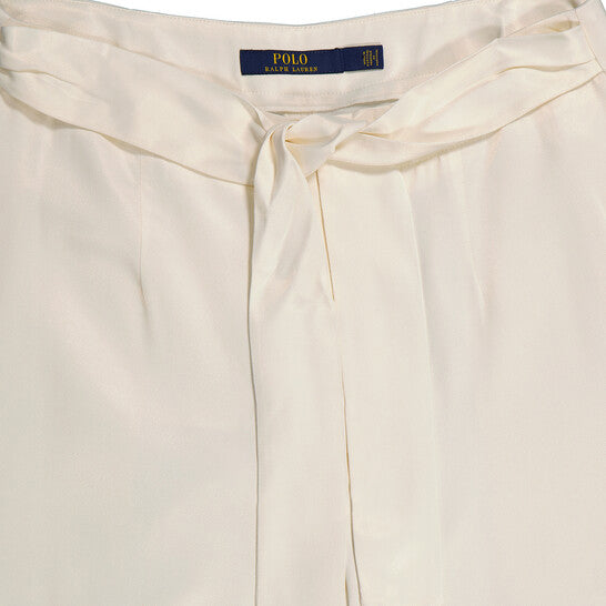 Original Polo Ralph Lauren White Satin Wide Leg Pants