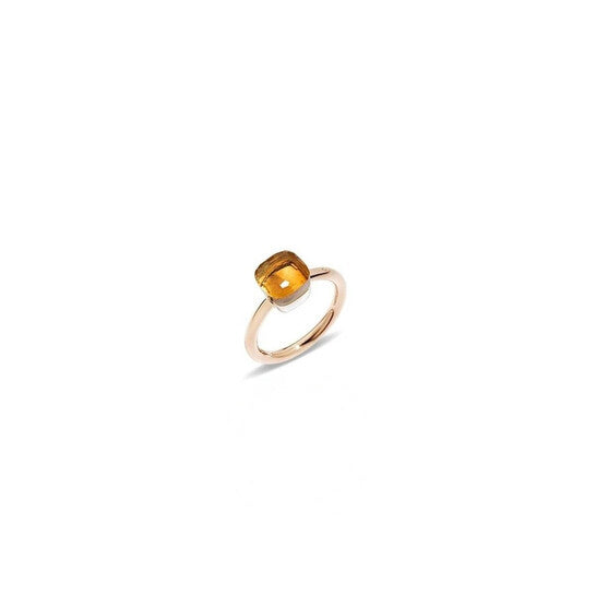 Original Pomellato Nudo Rose and White Gold Citrine Ring Size 52 - Size 6 - PAB4030_O6000_000OV