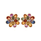 Original Pre-Owned 18K Yellow Gold Multi Sapphire & Diamond Flower Earrings