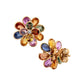 Original Pre-Owned 18K Yellow Gold Multi Sapphire & Diamond Flower Earrings