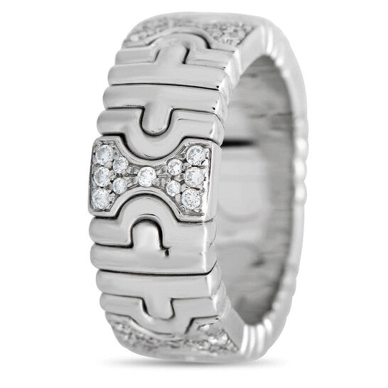 Original Pre-Owned Bvlgari Parentesi 18K White Gold 0.55ct Diamond Band Ring