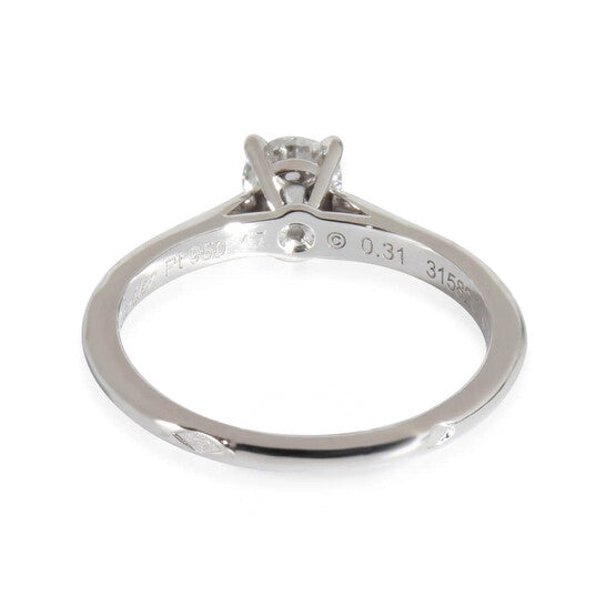 Original Pre-Owned Cartier 1895 Diamond Engagement Ring in  Platinum E VS2 0.31 CTW