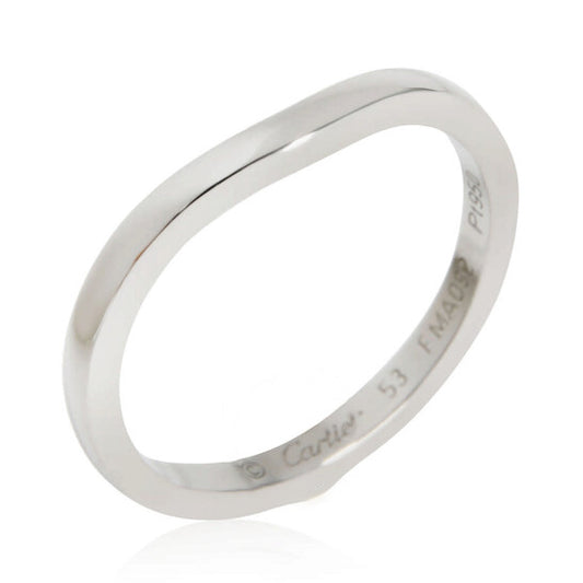 Original Pre-Owned Cartier Ballerine Curved Wedding Band in Platinum