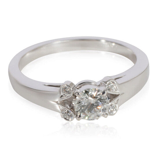 Original Pre-Owned Cartier Ballerine Diamond Engagement Ring in Platinum F VVS2 0.35 CT