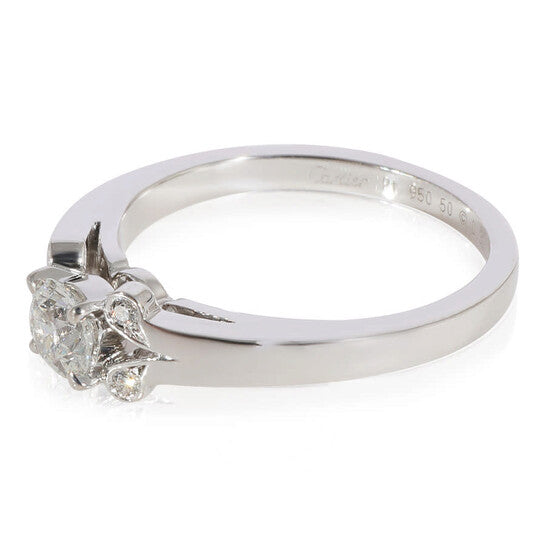 Original Pre-Owned Cartier Ballerine Diamond Engagement Ring in Platinum F VVS2 0.35 CT