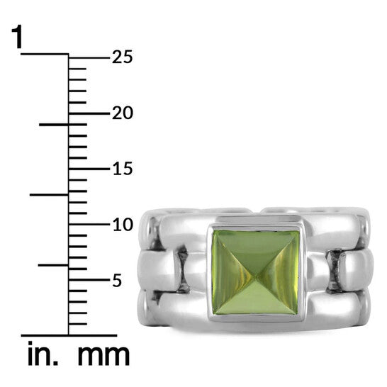 Original Pre-Owned Chaumet 18K White Gold Peridot Soft Shank Ring