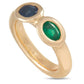 Original Pre-Owned Chaumet 18K Yellow Gold Emerald and Sapphire Ring