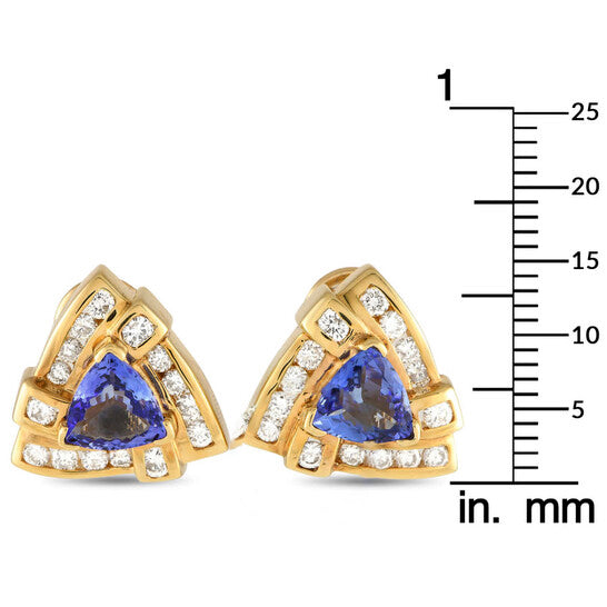 Original Pre-Owned LB Exclusive 14K Yellow Gold Diamond and Tanzanite Earrings MF06 012424