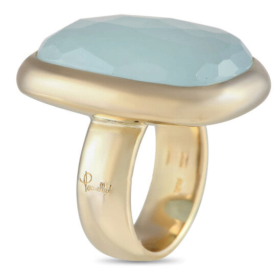 Original Pre-Owned Pomellato 18K Yellow Gold Aquamarine Ring