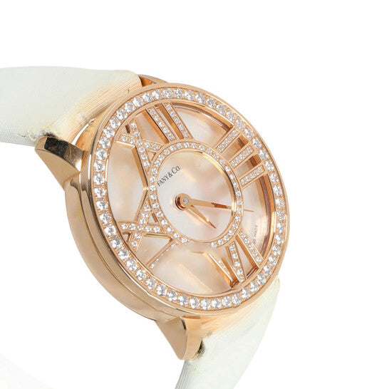 Original Pre-owned Tiffany Atlas Quartz Diamond White Dial Ladies Watch Z1900.10.30691A40B