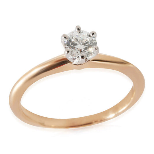 Original Pre-Owned Tiffany & Co. Diamond Engagement Ring in 18k Pink Gold/Platinum F IF 0.3 CTW