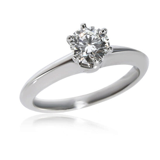 Original Pre-Owned Tiffany & Co. Diamond Solitaire Engagement Ring in Platinum I VS2 0.62 CTW