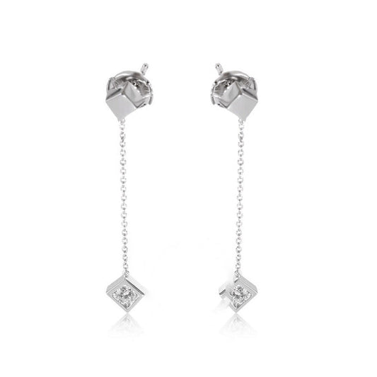 Original Pre-Owned Tiffany & Co. Frank Gehry Torque Cube Drop Earring in 18k White Gold 0.40 CTW