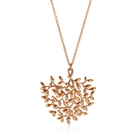 Original Pre-Owned Tiffany & Co. Paloma Picasso Large Olive Leaf Pendant in 18K Rose Gold