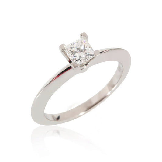 Original Pre-Owned Tiffany & Co. Princess Cut Diamond Engagement Ring in Platinum F VVS2 0.32 CT