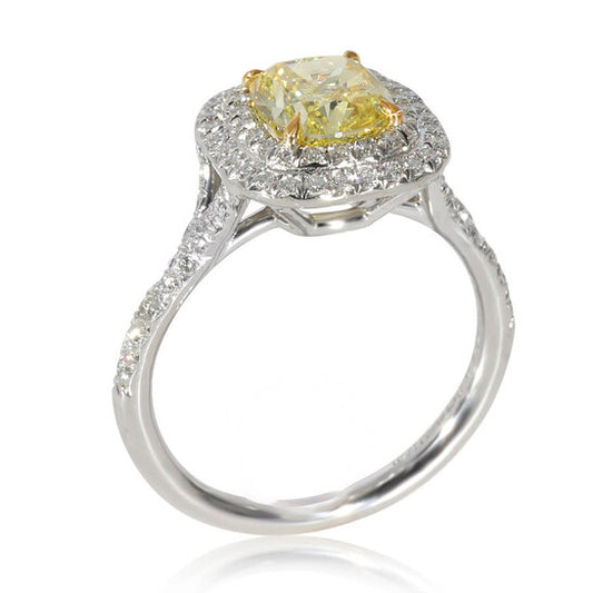 Original Pre-Owned Tiffany & Co. Soleste Yellow Diamond Engagement Ring in 18k Gold & Platinum 1.98