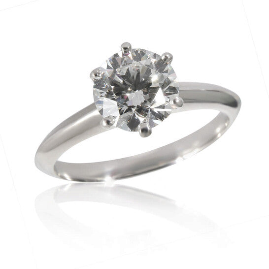 Original Pre-Owned Tiffany & Co. Solitaire Diamond Engagement Ring in Platinum  H VVS1 1.34 CTW