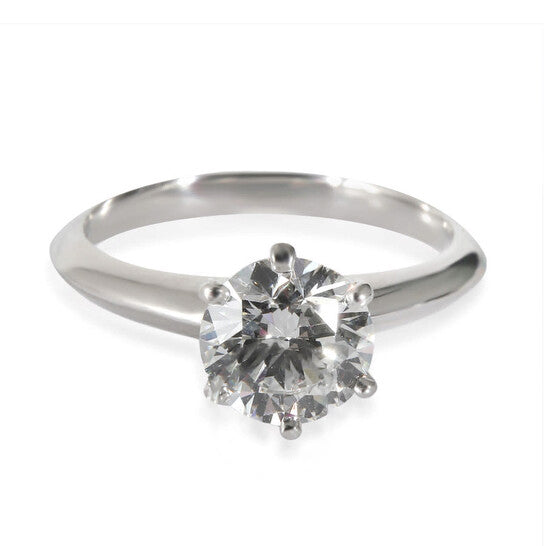 Original Pre-Owned Tiffany & Co. Solitaire Diamond Engagement Ring in Platinum  H VVS1 1.34 CTW