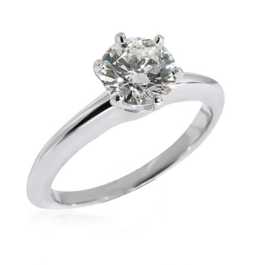 Original Pre-Owned Tiffany & Co. Tiffany Setting Engagement Ring in  Platinum I VVS1 1.19 CTW