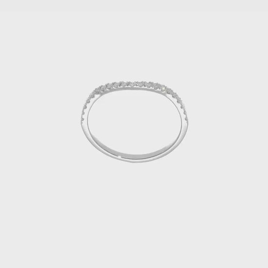 0.20ct. CZ Solid Real 14k White Gold Contoured Wedding Wedding Band Ring-rm5908b-020-waa