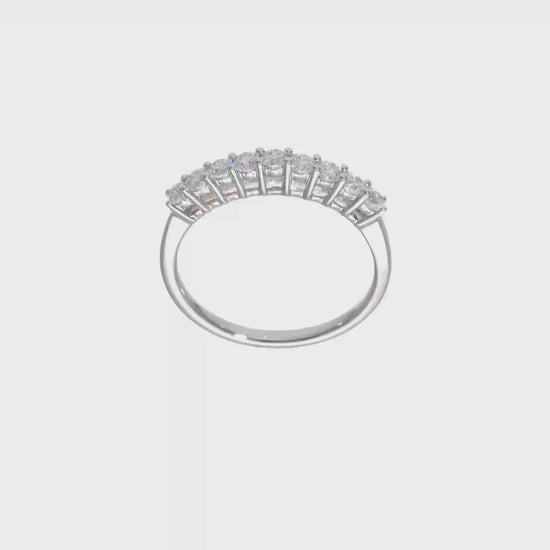 14K White Gold 9-Stone Real Diamond Band-RM3191B-045-WAA