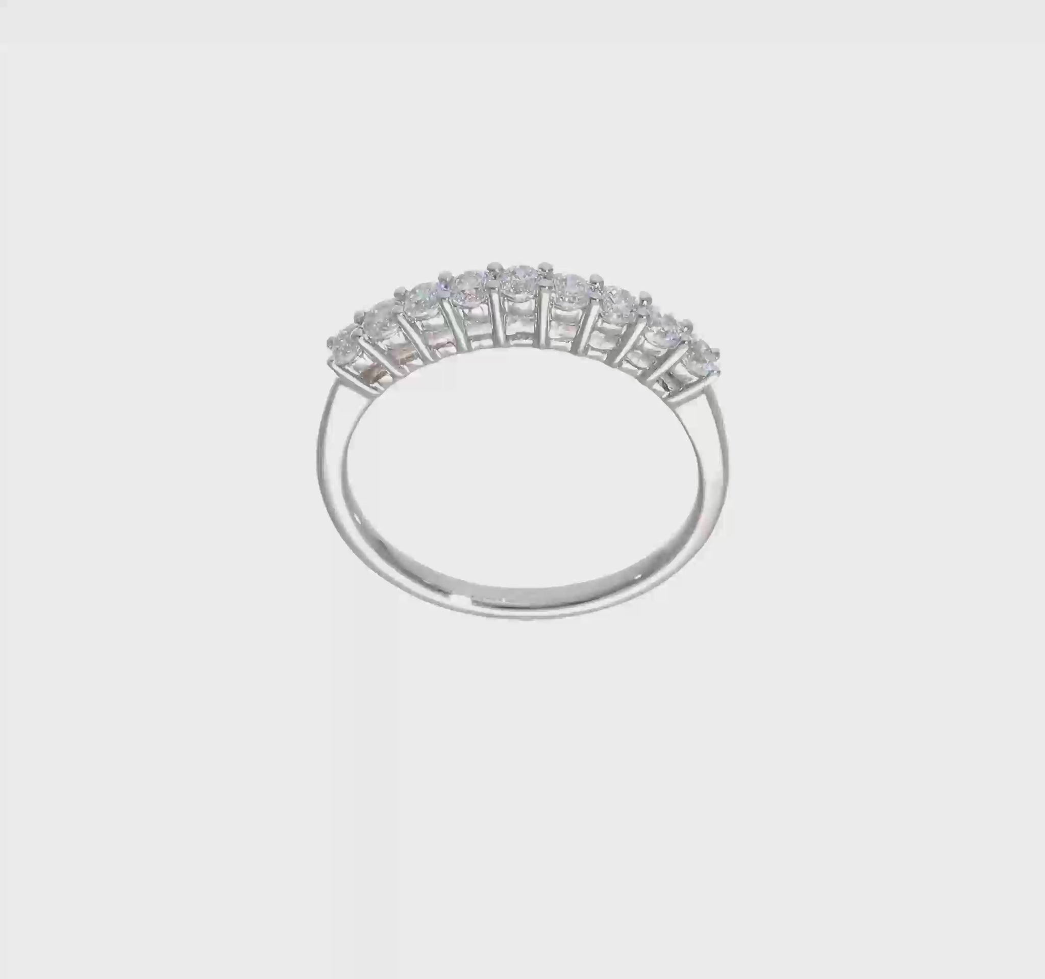 14K White Gold 9-Stone Real Diamond Band-RM3191B-045-WAA