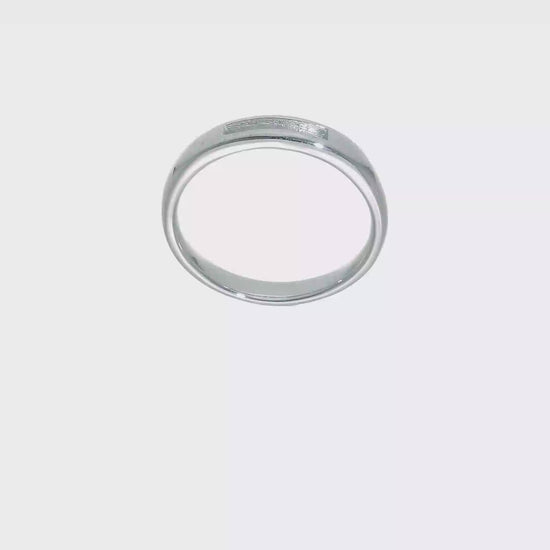 0.14ct. CZ Solid Real 14K White Gold 5-Stone Channel Wedding Band Ring-RM3281B-014-W