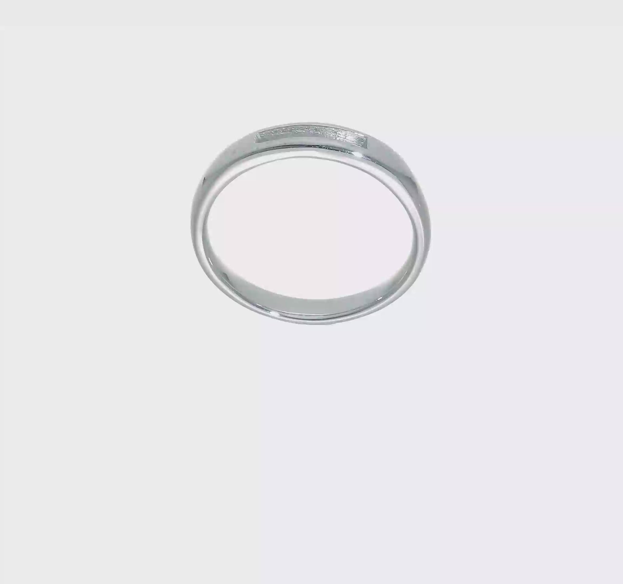 0.14ct. CZ Solid Real 14K White Gold 5-Stone Channel Wedding Band Ring-RM3281B-014-W