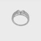 14K White Gold Diamond Peg Set CZ Engagement Ring-RM2805E-017-WAA