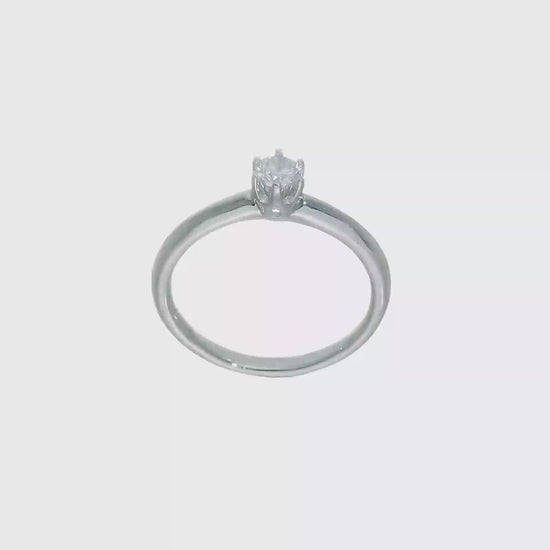 0.25ct. CZ Solid Real 14k White Gold Solitaire Engagement Ring-RM1935E-025-W