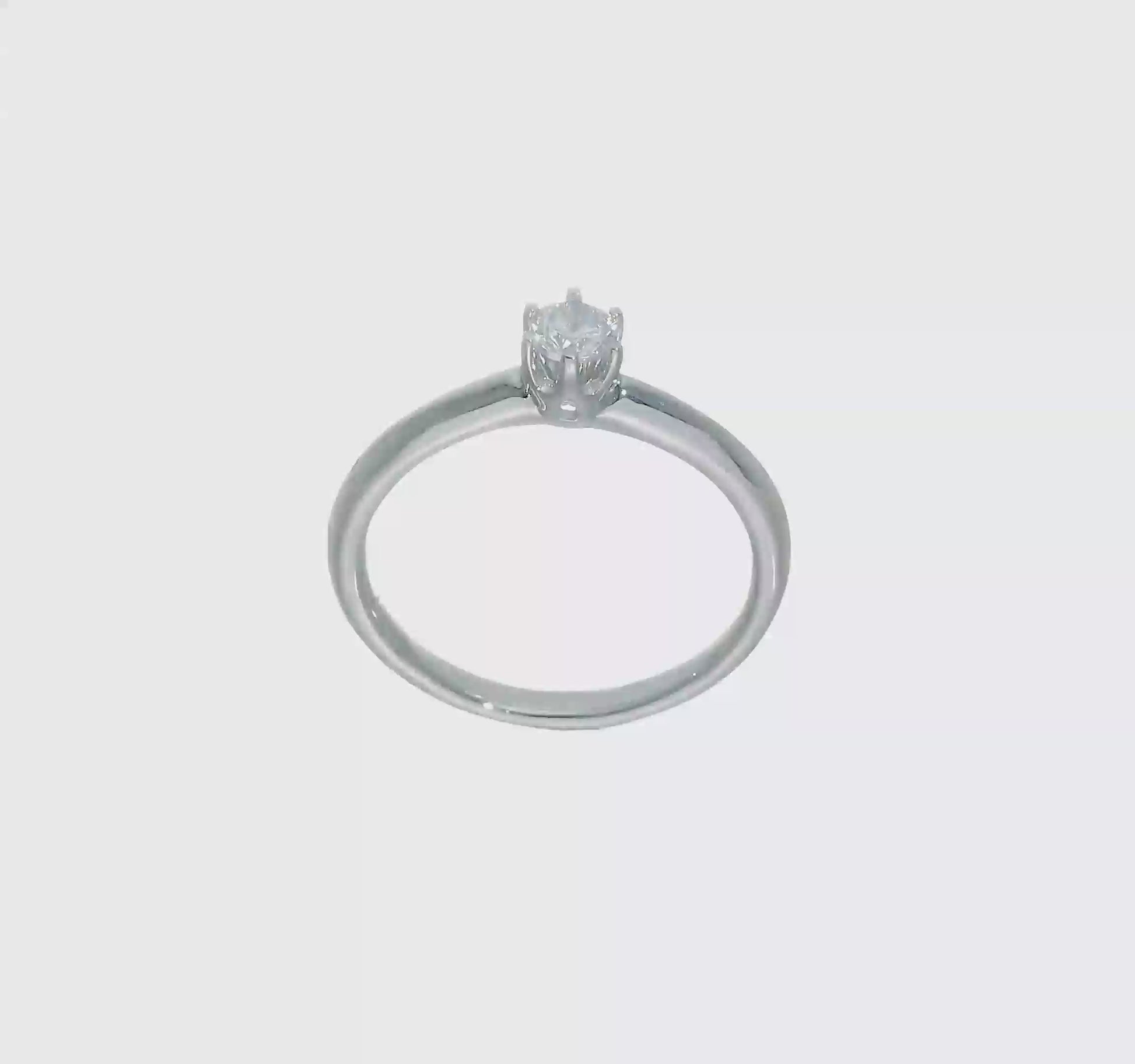 0.25ct. CZ Solid Real 14k White Gold Solitaire Engagement Ring-RM1935E-025-W