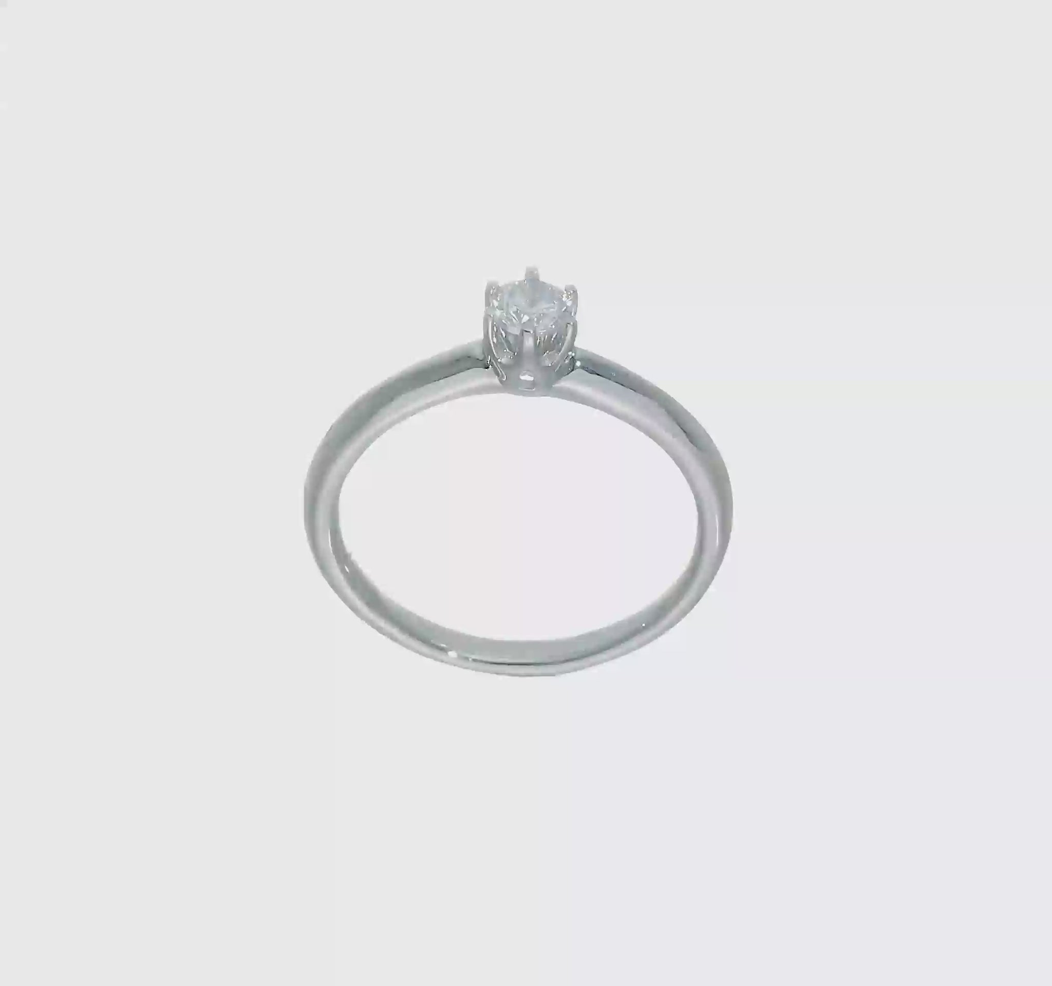 0.25ct. CZ Solid Real 14k White Gold Solitaire Engagement Ring-RM1935E-025-W