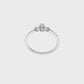 0.10ct. CZ Solid Real 14k White Polish Petite Beaded Edge Cushion Complete Dia Ring-rm7782e-010-waa