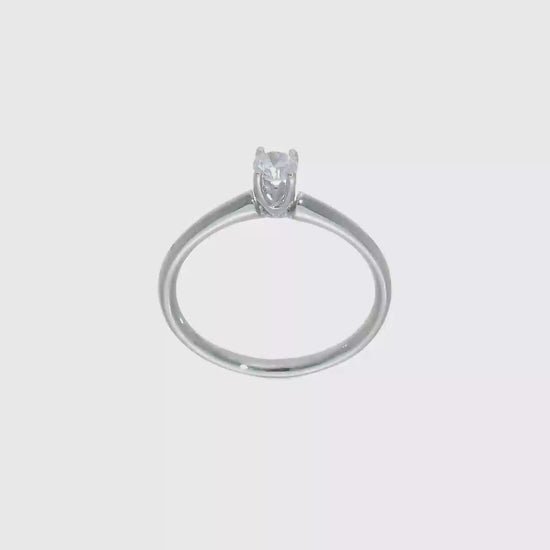 0.25ct. CZ Solid Real 14k White Gold Solitaire Engagement Ring-rm1933e-025-w