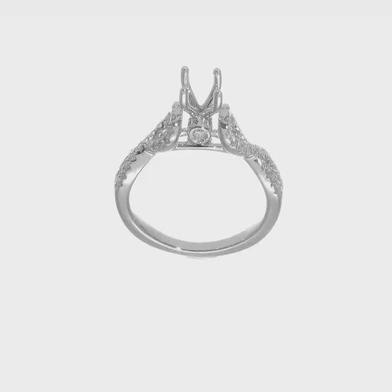 14k White Gold Simulated Diamond Infinity Engagement Ring-RM2564E-041-WAA