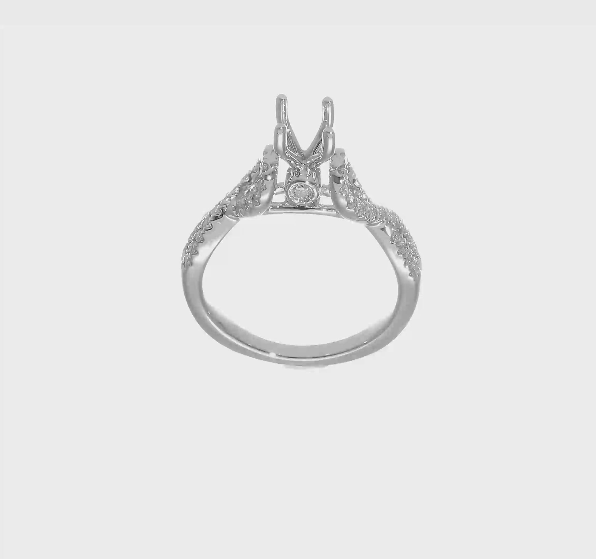 14k White Gold Simulated Diamond Infinity Engagement Ring-RM2564E-041-WAA