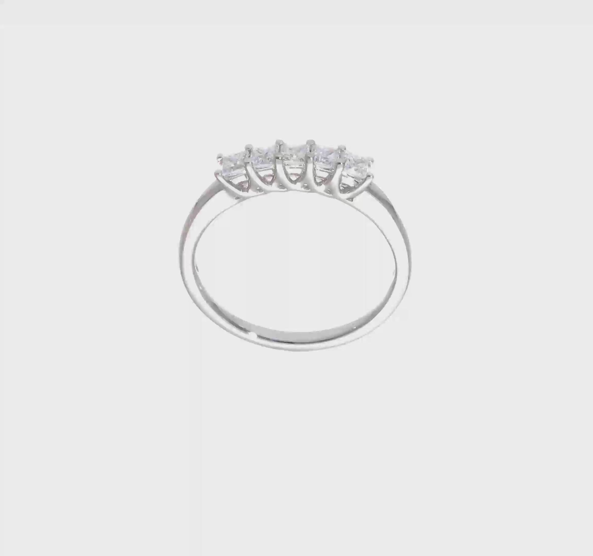 14K White Gold 5-Stone Real Diamond Band-RM3178B-050-WAA