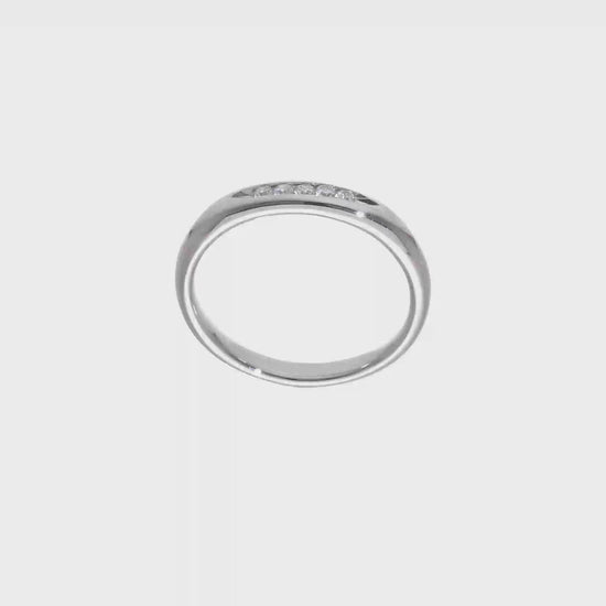 14K White Gold 5-Stone Real Diamond Channel Band-RM3282B-010-WAA