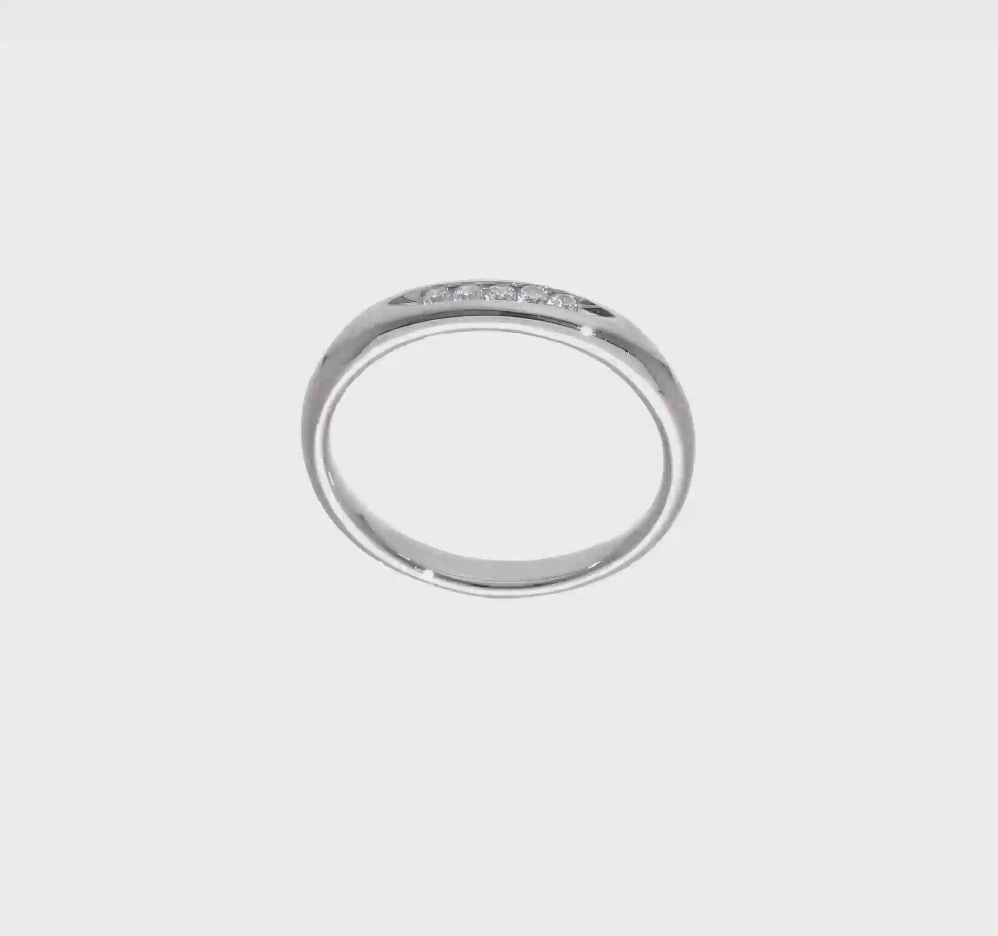 14K White Gold 5-Stone Real Diamond Channel Band-RM3282B-010-WAA