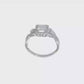 14K White Gold Diamond Princess CZ Cushion Halo Engagement Ring-RM2317E-050-WAA