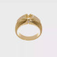 0.45ct. CZ Solid Real 14K Men's Semi Mount Wedding Band Ring-RM3502B-045-YAA