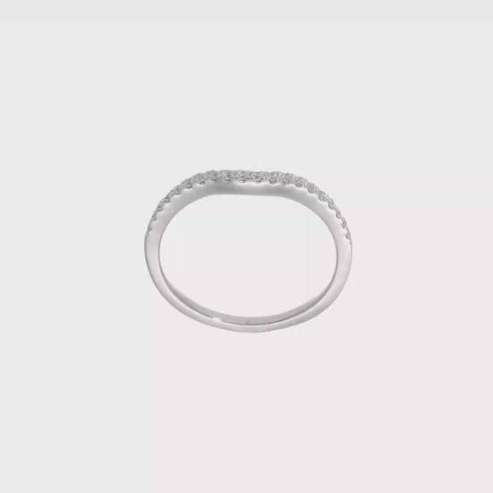 0.08ct. CZ Solid Real 14k White Gold Wedding Wedding Band Ring-rm2147b-008-waa