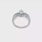 14K White Gold Diamond Peg Set CZ Engagement Ring-RM2796E-044-WAA