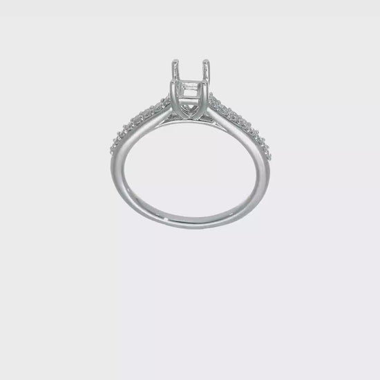 14K White Gold Simulated Diamond Engagement Ring-RM2638E-033-WAA