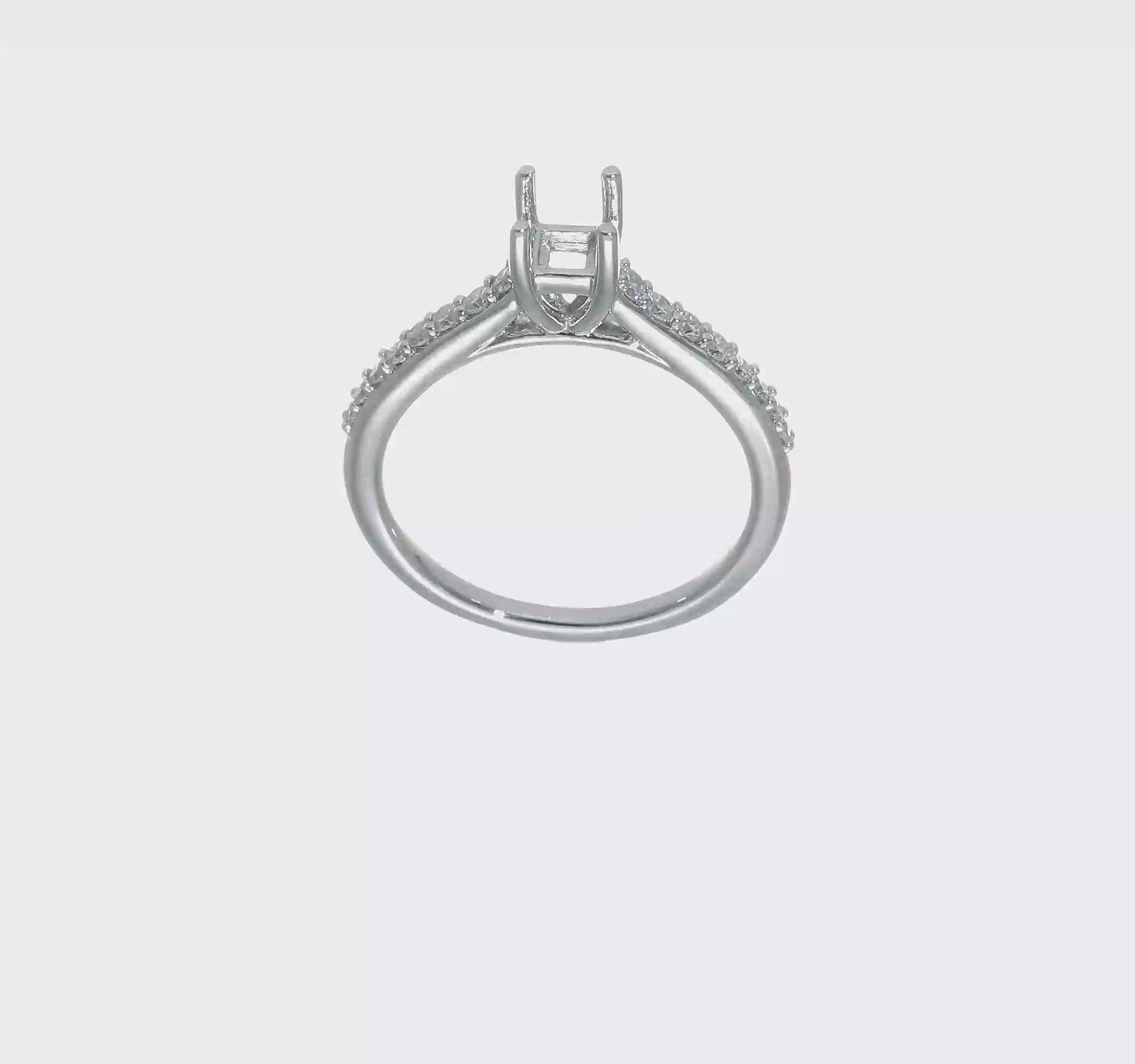 14K White Gold Simulated Diamond Engagement Ring-RM2638E-033-WAA