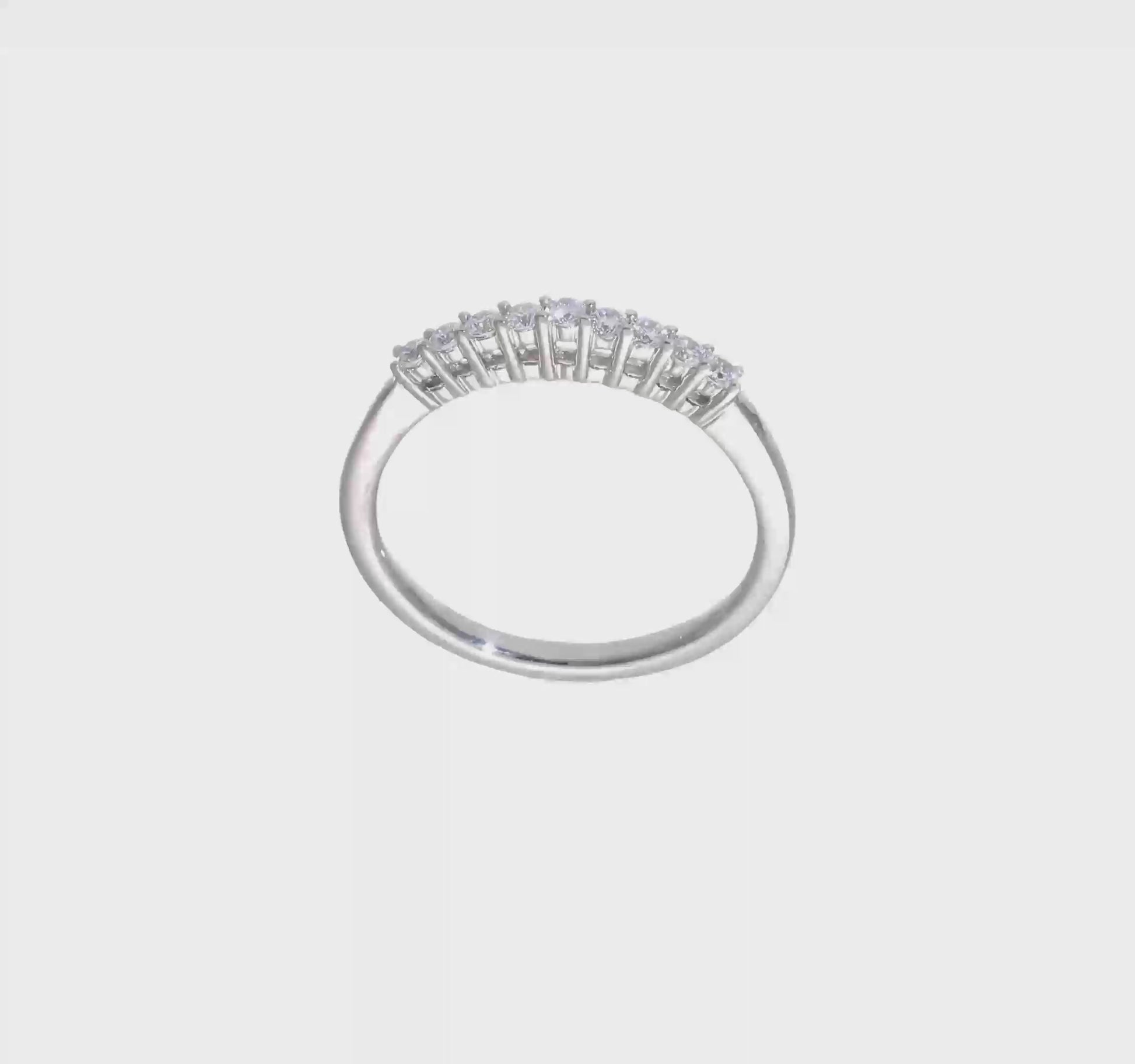 14K White Gold 9-Stone Real Diamond Band-RM3191B-023-WAA