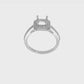 14K White Gold Diamond Princess CZ Square Halo Engagement Ring-RM2294E-075-WAA